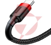Kabel usb-a / usb-c baseus cafule catklf-b91 100cm 3a qc 3.0 czarno-czerwony w oplocie