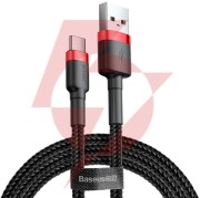 Kabel usb-a / usb-c baseus cafule catklf-c91 200cm 2a qc 3.0 czarno-czerwony w oplocie