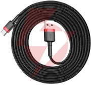 Kabel usb-a / usb-c baseus cafule catklf-c91 200cm 2a qc 3.0 czarno-czerwony w oplocie