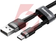 Kabel usb-a / usb-c baseus cafule catklf-cg1 200cm 2a qc 3.0 czarno-szary w nylonowym oplocie