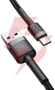 Kabel usb-a / usb-c baseus cafule catklf-cg1 200cm 2a qc 3.0 czarno-szary w nylonowym oplocie
