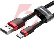 Kabel usb-a / usb-c baseus cafule catklf-u91 300cm 2a qc 3.0 czarno-czerwony w oplocie
