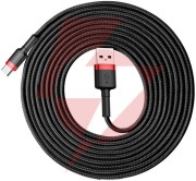 Kabel usb-a / usb-c baseus cafule catklf-u91 300cm 2a qc 3.0 czarno-czerwony w oplocie