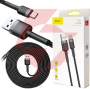 Kabel usb-a / usb-c baseus cafule catklf-ug1 300cm 2a qc 3.0 czarno-szary w nylonowym oplocie