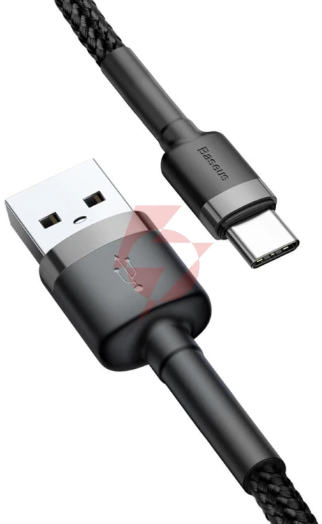 Kabel usb-a / usb-c baseus cafule catklf-ug1 300cm 2a qc 3.0 czarno-szary w nylonowym oplocie
