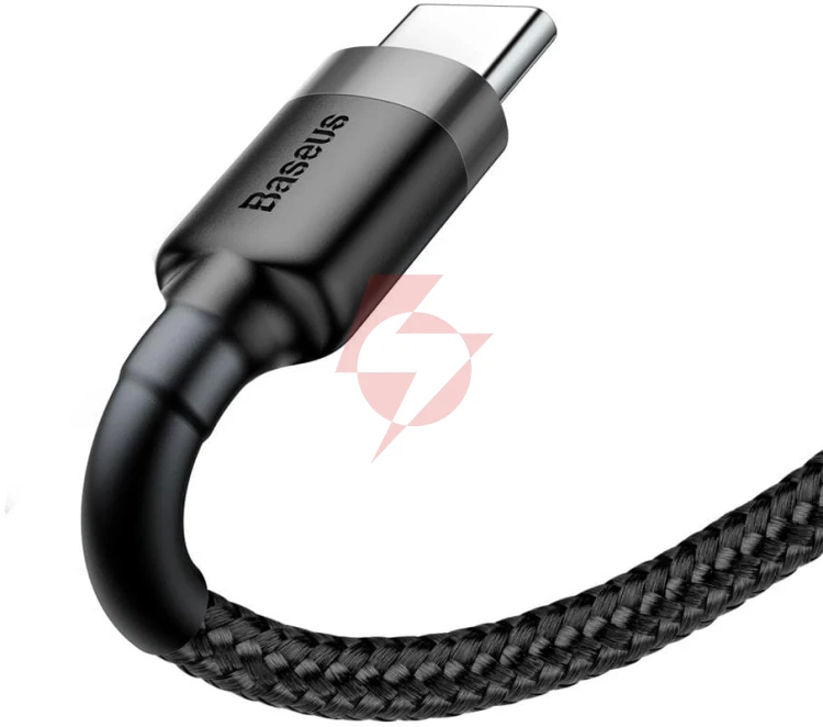 Kabel usb-a / usb-c baseus cafule catklf-ug1 300cm 2a qc 3.0 czarno-szary w nylonowym oplocie