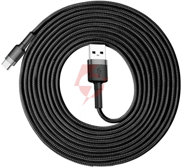 Kabel usb-a / usb-c baseus cafule catklf-ug1 300cm 2a qc 3.0 czarno-szary w nylonowym oplocie