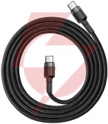 Kabel usb-c / usb-c baseus cafule catklf-gg1 100cm 60w 3a pd 2.0 qc 3.0 czarno-szary w oplocie