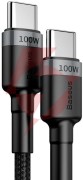 Kabel usb-c / usb-c baseus cafule catklf-alg1 200cm 100w 5a pd 2.0 qc 3.0 czarno-szary w oplocie