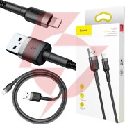Kabel usb-a / lightning iphone baseus cafule calklf-ag1 50cm apple 2.4a czarno-szary w oplocie