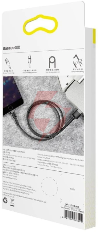 Kabel usb-a / lightning iphone baseus cafule calklf-ag1 50cm apple 2.4a czarno-szary w oplocie