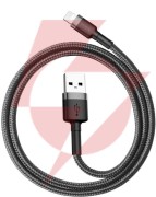 Kabel usb-a / lightning iphone baseus cafule calklf-ag1 50cm apple 2.4a czarno-szary w oplocie