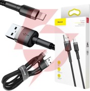 Kabel usb-a / lightning iphone baseus cafule calklf-ag1 50cm apple 2.4a czarno-szary w oplocie