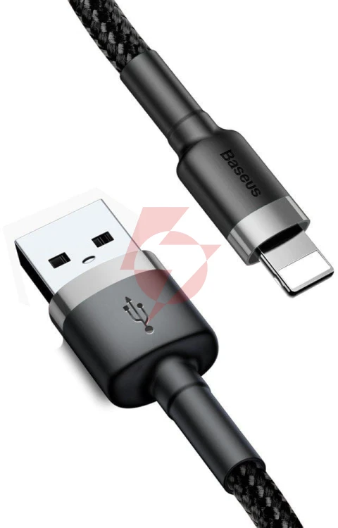 Kabel usb-a / lightning iphone baseus cafule calklf-bg1 100cm apple 2.4a czarno-szary w oplocie