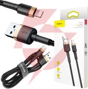 Kabel usb-a / lightning iphone baseus cafule calklf-bv1 100cm apple 2.4a czarno-złoty w oplocie