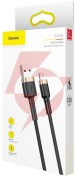Kabel usb-a / lightning iphone baseus cafule calklf-bv1 100cm apple 2.4a czarno-złoty w oplocie