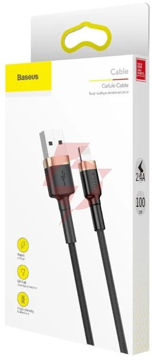 Kabel usb-a / lightning iphone baseus cafule calklf-bv1 100cm apple 2.4a czarno-złoty w oplocie
