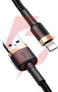 Kabel usb-a / lightning iphone baseus cafule calklf-bv1 100cm apple 2.4a czarno-złoty w oplocie