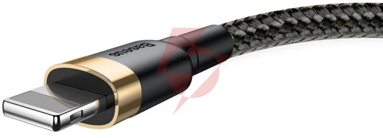 Kabel usb-a / lightning iphone baseus cafule calklf-bv1 100cm apple 2.4a czarno-złoty w oplocie