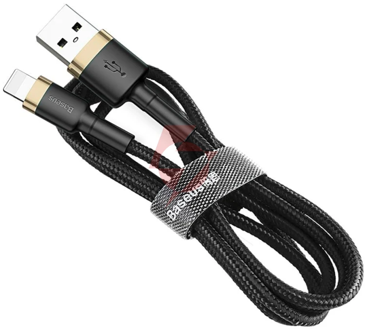 Kabel usb-a / lightning iphone baseus cafule calklf-bv1 100cm apple 2.4a czarno-złoty w oplocie