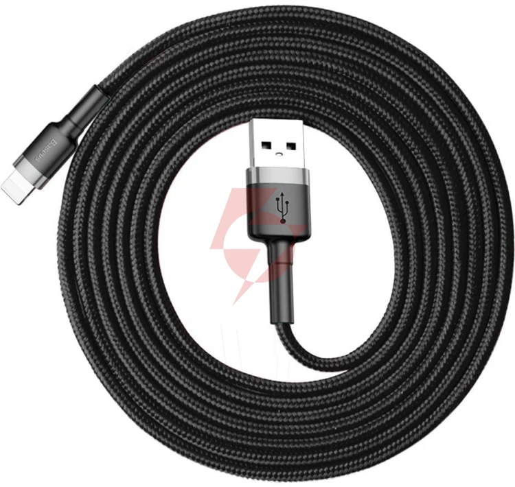 Kabel usb-a / lightning iphone baseus cafule calklf-cg1 200cm apple 1.5a czarno-szary w oplocie