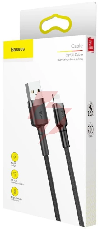 Kabel usb-a / lightning iphone baseus cafule calklf-cg1 200cm apple 1.5a czarno-szary w oplocie
