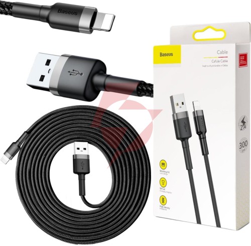 Kabel usb-a / lightning iphone baseus cafule calklf-rg1 300cm apple 2a czarno-szary w oplocie