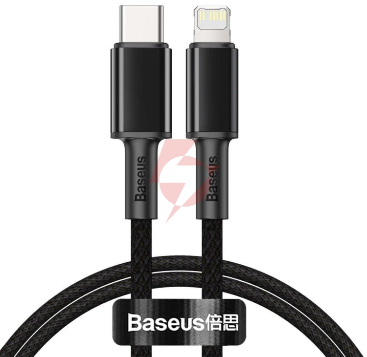 Kabel usb-c / lightning iphone baseus cafule catlgd-01 1m 20w pd quick charging czarny w oplocie