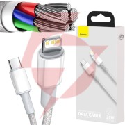 Kabel usb-c / lightning iphone baseus cafule catlgd-02 1m 20w pd quick charging biały w oplocie