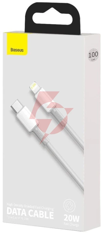 Kabel usb-c / lightning iphone baseus cafule catlgd-02 1m 20w pd quick charging biały w oplocie
