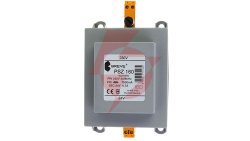 Transformator 1-fazowy bezpieczeństwa PSZ 160 230/ 24V 6,7A, na szynę DIN, IP30, Ta 40, 16024-9952