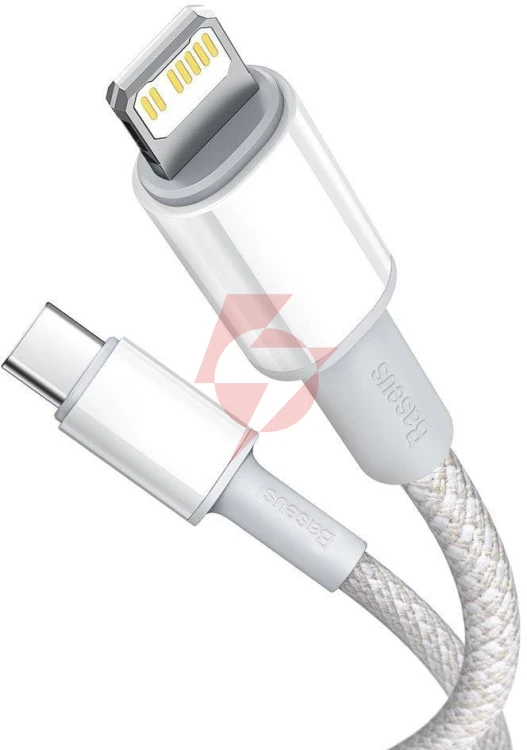 Kabel usb-c / lightning iphone baseus cafule catlgd-02 1m 20w pd quick charging biały w oplocie