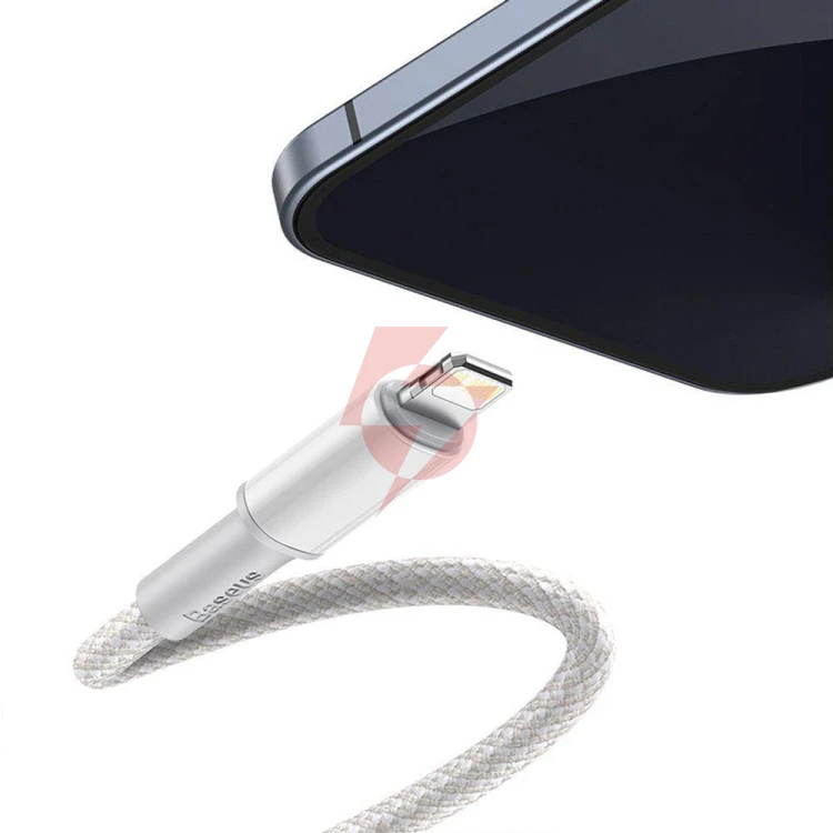 Kabel usb-c / lightning iphone baseus cafule catlgd-02 1m 20w pd quick charging biały w oplocie
