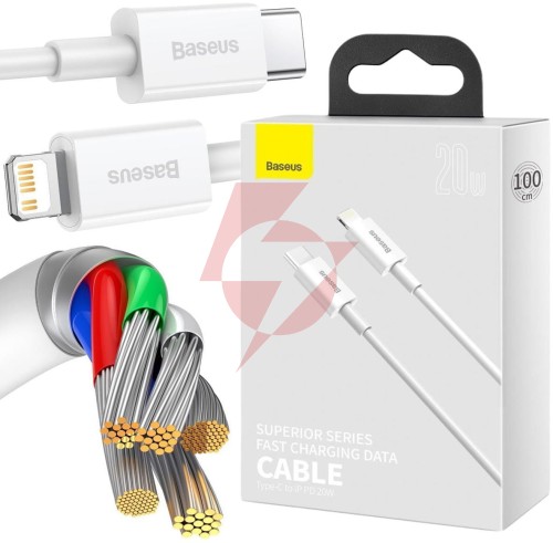 Kabel usb-c / lightning iphone baseus superior catlys-a02 1m 20w pd quick charging biały premium