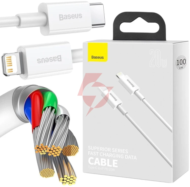 Kabel usb-c / lightning iphone baseus superior catlys-a02 1m 20w pd quick charging biały premium