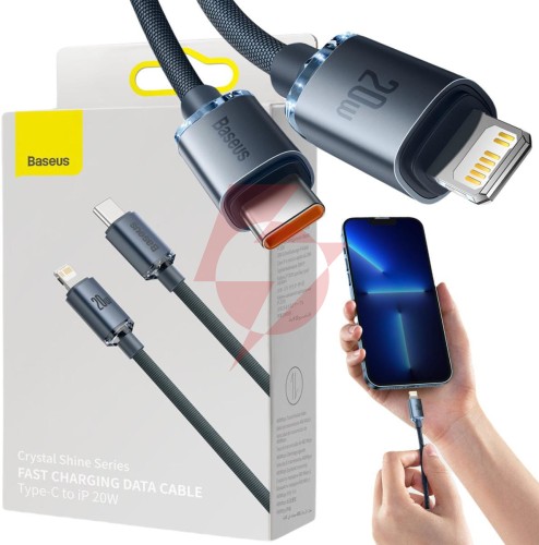 Kabel usb-c / lightning iphone baseus crystal cajy000201 1.2m 20w  oplot premium