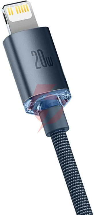 Kabel usb-c / lightning iphone baseus crystal cajy000301 2m 20w pd qc czarny w oplocie premium