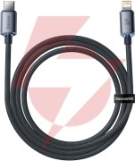 Kabel usb-c / lightning iphone baseus crystal cajy000301 2m 20w pd qc czarny w oplocie premium