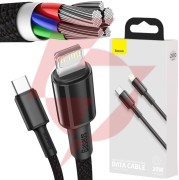 Kabel usb-c / lightning iphone baseus cafule catlgd-a01 2m 20w pd quick charging czarny w oplocie