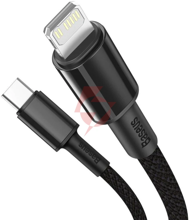 Kabel usb-c / lightning iphone baseus cafule catlgd-a01 2m 20w pd quick charging czarny w oplocie
