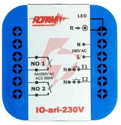 Ropam io-ari-230v bezprzewodowy, douszkowy, dwukanałowy sterownik  230vac, 2xno, 2xin (n).