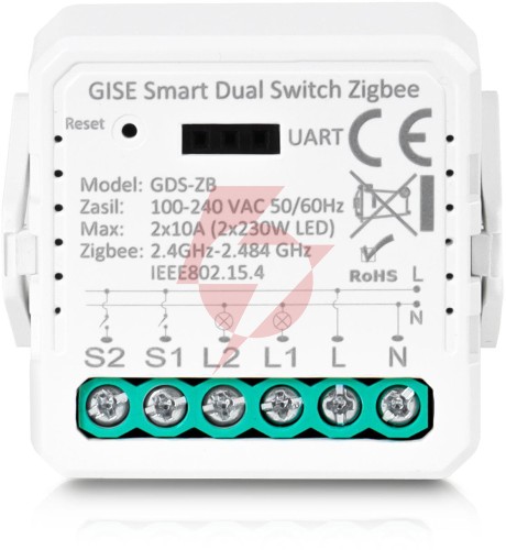 Gise smart podwójny moduł przekaźnikowy zigbee | tuya | gds-zb