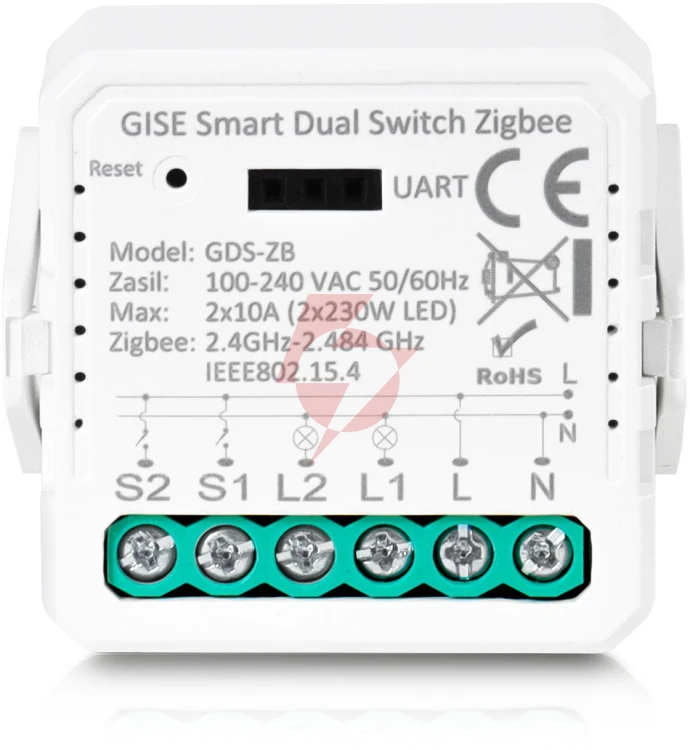 Gise smart podwójny moduł przekaźnikowy zigbee | tuya | gds-zb