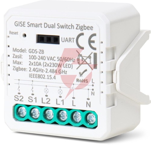 Gise smart podwójny moduł przekaźnikowy zigbee | tuya | gds-zb