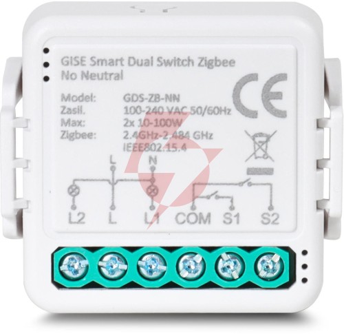 Gise smart podwójny moduł przekaźnikowy (bez n) zigbee | tuya | gds-zb-nn