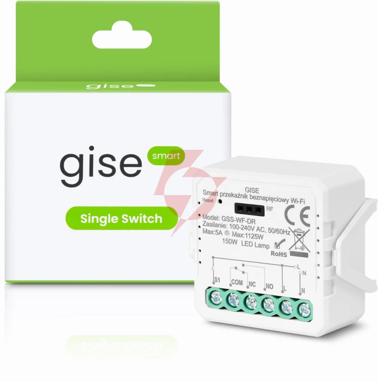 Gise smart pojedynczy moduł przekaźnikowy bezpotencjałowy wifi | tuya | gss-wf-dr