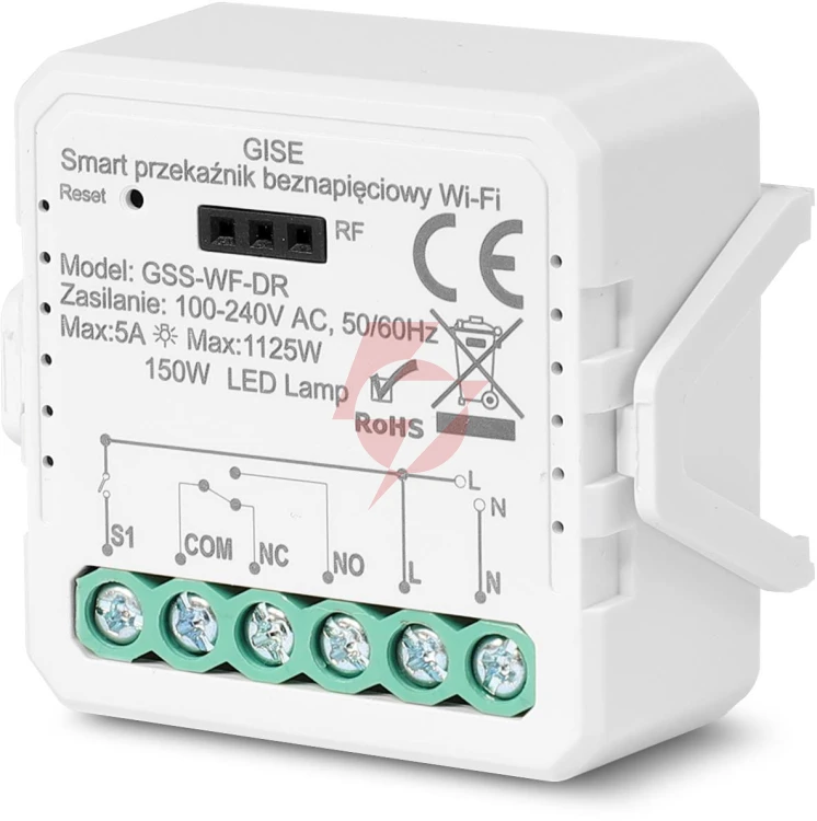 Gise smart pojedynczy moduł przekaźnikowy bezpotencjałowy wifi | tuya | gss-wf-dr