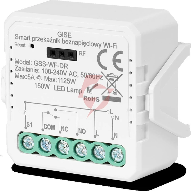 Gise smart pojedynczy moduł przekaźnikowy bezpotencjałowy wifi | tuya | gss-wf-dr