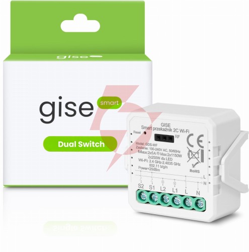 Gise smart podwójny moduł przekaźnikowy wifi | tuya | gds-wf