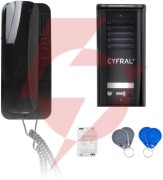 Domofon cyfral cosmo 1-lokatorski kaseta czarna/unifon czarny